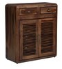 Gala Solid Wood Shoe Cabinet in Rustic Teak Finish