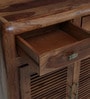 Gala Solid Wood Shoe Cabinet in Rustic Teak Finish