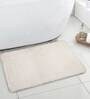 White Solid Cotton 16x13 Inches AntiSkid Bath Mat