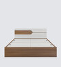 Galaxy Queen Size Bed In Exotic Teak & Frosty White Finish With Box Storage