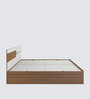 Galaxy Queen Size Bed In Exotic Teak & Frosty White Finish With Box Storage