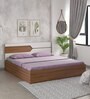 Galaxy Queen Size Bed In Exotic Teak & Frosty White Finish With Box Storage