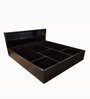 Galene King Size Bed in Wenge Finish with Headboard & Box Storage with 1 BedSide Table