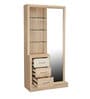 Galileo Dresser with Hidden Mirror Storage in Beige Colour