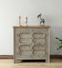 Galina Solid Wood Cabinet In Grey & Natural Colour