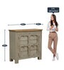 Galina Solid Wood Cabinet In Grey & Natural Colour