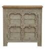 Galina Solid Wood Cabinet In Grey & Natural Colour