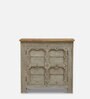 Galina Solid Wood Cabinet In Grey & Natural Colour