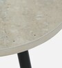 Galison Metallic End Table With Black Base & Travertine Top