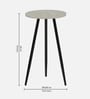Galison Metallic End Table With Black Base & Travertine Top