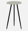 Galison Metallic End Table With Black Base & Travertine Top