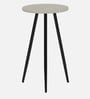 Galison Metallic End Table With Black Base & Travertine Top
