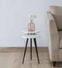 Galison Metallic End Table with Black Base & White Porcelain Top (Set of2)