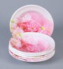Pink Round Flora High Grade Melamine Serving Quarter Plates