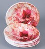 Red Flora Round High Grade Melamine Serving Quarter Plates