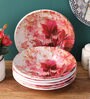 Red Flora Round High Grade Melamine Serving Quarter Plates