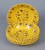 Yellow Floral Melamine (Set of 6) Quarter Plates