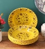 Yellow Floral Melamine (Set of 6) Quarter Plates