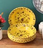 Yellow Floral Melamine Quarter Plates