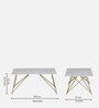 Galliano Coffee Table In White & Matte Gold Finish With Porcelain Top