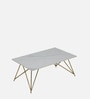 Galliano Coffee Table In White & Matte Gold Finish With Porcelain Top