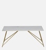 Galliano Coffee Table In White & Matte Gold Finish With Porcelain Top