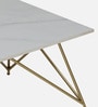 Galliano Coffee Table In White & Matte Gold Finish With Porcelain Top