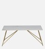 Galliano Coffee Table In White & Matte Gold Finish With Porcelain Top