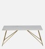 Galliano Coffee Table In White & Matte Gold Finish With Porcelain Top