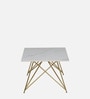 Galliano Coffee Table In White & Matte Gold Finish With Porcelain Top