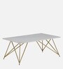 Galliano Coffee Table In White & Matte Gold Finish With Porcelain Top