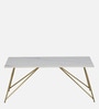 Galliano Coffee Table In White & Matte Gold Finish With Porcelain Top