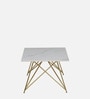 Galliano Coffee Table In White & Matte Gold Finish With Porcelain Top