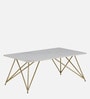 Galliano Coffee Table In White & Matte Gold Finish With Porcelain Top