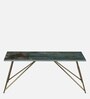 Galliano Metal Coffee Table In Matte Gold Finish With Onyx Green Porcelain Top