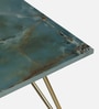 Galliano Metal Coffee Table In Matte Gold Finish With Onyx Green Porcelain Top