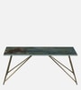 Galliano Metal Coffee Table In Matte Gold Finish With Onyx Green Porcelain Top