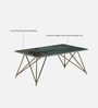 Galliano Metal Coffee Table In Matte Gold Finish With Onyx Green Porcelain Top