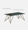 Galliano Metal Coffee Table In Matte Gold Finish With Onyx Green Porcelain Top