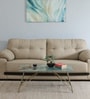 Galliano Metal Coffee Table In Matte Gold Finish With Onyx Green Porcelain Top