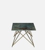 Galliano Metal Coffee Table In Matte Gold Finish With Onyx Green Porcelain Top
