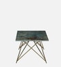 Galliano Metal Coffee Table In Matte Gold Finish With Onyx Green Porcelain Top