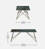 Galliano Metal Coffee Table In Matte Gold Finish With Onyx Green Porcelain Top
