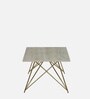 Galliano Metal Coffee Table In White & Matte Gold Finish With Travertine Top