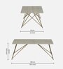 Galliano Metal Coffee Table In White & Matte Gold Finish With Travertine Top