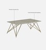 Galliano Metal Coffee Table In White & Matte Gold Finish With Travertine Top