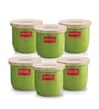 Galvanized iron 250 ml Green Airtight Storage Container (Set of 6)