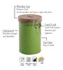 Galvanized Steel 1.13Ltr ml Green Polka Dot Container (Set of 4 )
