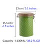 Galvanized Steel 1.13Ltr ml Green Polka Dot Container (Set of 4 )