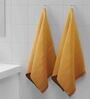 Yellow Solid 350 GSM Cotton Bath Towel (Set of 2)